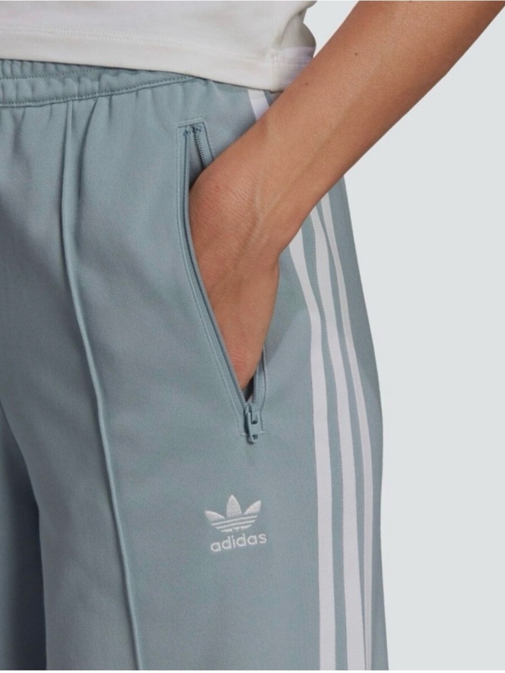 Adidas Light Blue with Stripes Track Pants Size XL - Picture 3 of 4